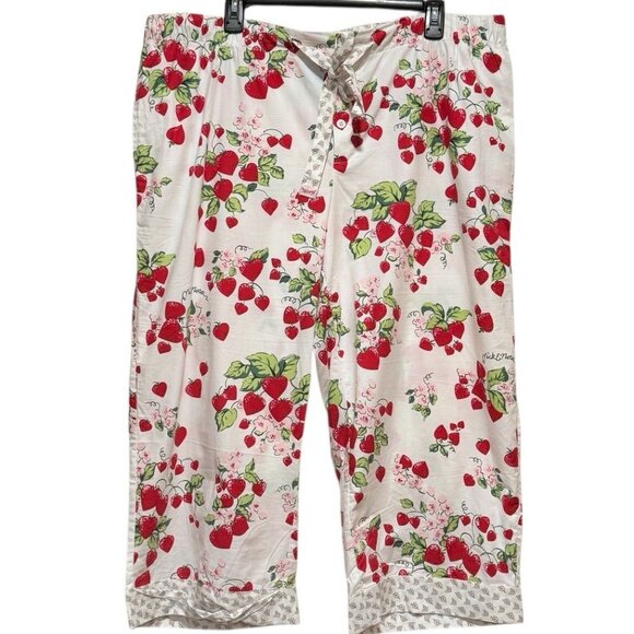 Nick & Nora 100% StrawBerry Drawstring Waist Lounge Pajama Pants Womens XXL - Picture 1 of 11